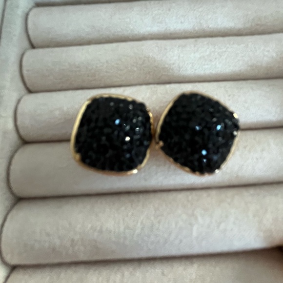 Kate Spade black stud sparkly earrings - Picture 2 of 4